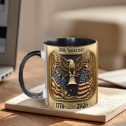 BSJJY U.S. 250th Anniversary Mug,Ceramic Commemorative Large Capacity Coffee Cup, for Graduation, Military Anniversaries, Retirement & Holiday Gifts A