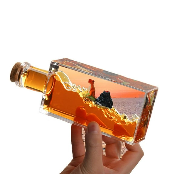 BSJJY Unsinkable Cruise Ship Fluid Drift Bottle - Titanic/Black Pearl/Thousand Sunny Models (Black Pearl-B),1PCS