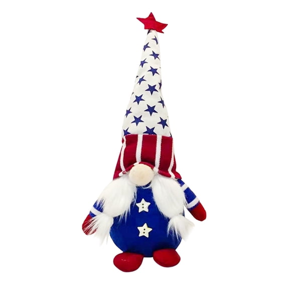 BSJJY Veterans Day American Gnome Plush - Scandinavian Tomte Couple Elf Decorations - Stars Stripes Plushie Ornaments - 4th of July Independence Memorial Day Gnome Gifts