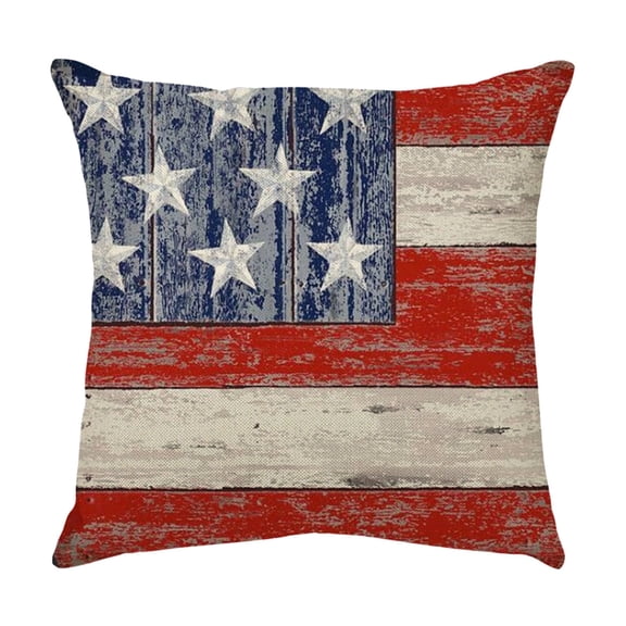 BSJJY Vintage American Flag Pillow Covers, 4th of July Memorial Day Independence Day Decor Throw Pillows USA Patriotic Outdoor Decorative Cushion Cases