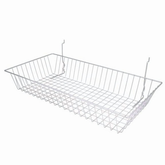 BSK11-CH 24 x 12 x 4 in. Shallow Basket, Chrome