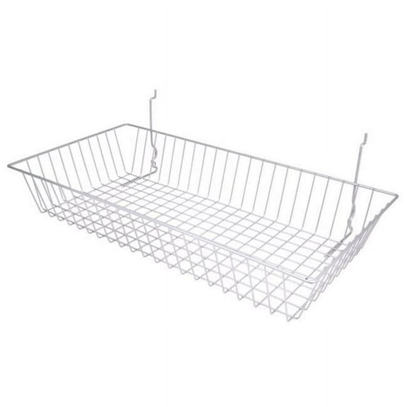 BSK11-WTE 24 x 12 x 4 in. Shallow Basket, White
