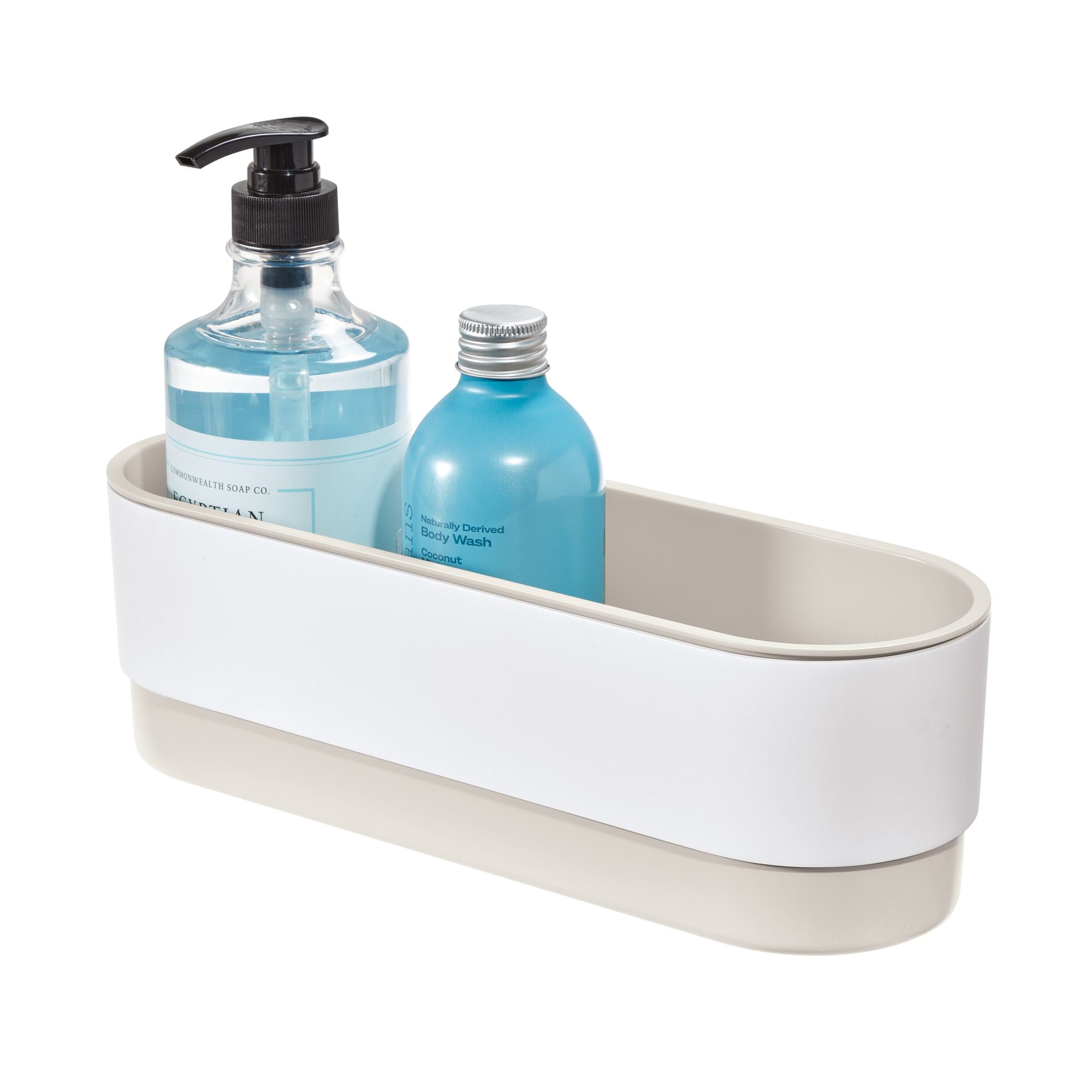 iDesign Adhesive Shower Basket - Orleans Collection - Coconut/White