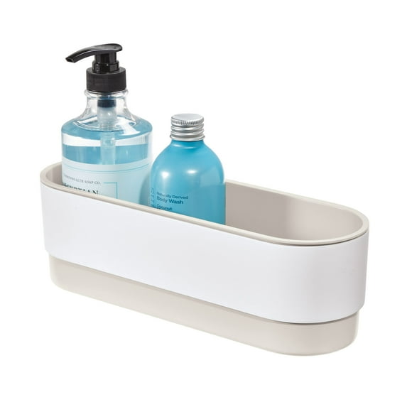 iDesign Adhesive Shower Basket - Orleans Collection - Coconut/White