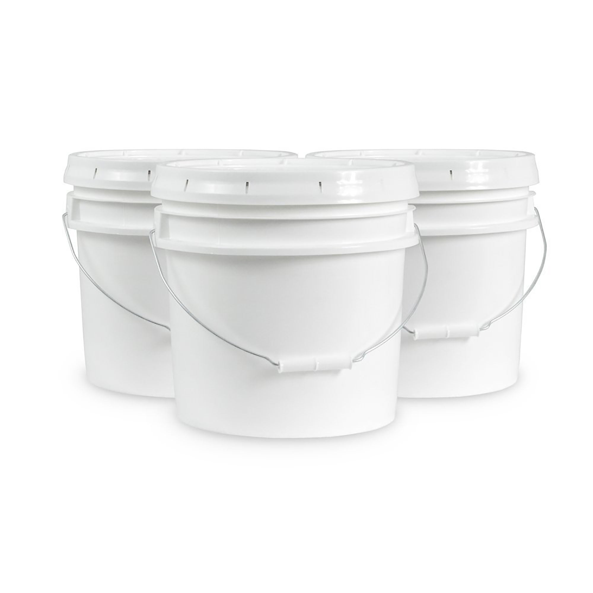 5 gal. BPA Free Food Grade White Bucket with Wire Handle and Lid – Five  Gallon Buckets
