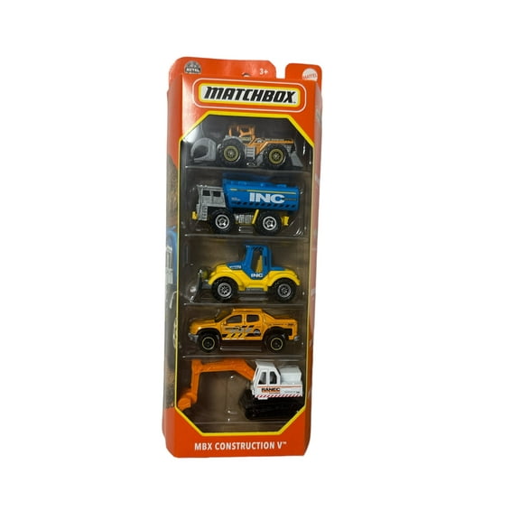 BSM Collectibles Combo - Matchbox 5 pack - MBX Construction V / Construction 5 + Plus limited HW Sticker