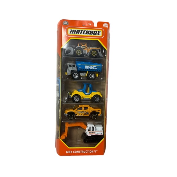Matchbox 5 pack - MBX Construction V / Construction 5 + Plus Free Bonus Sticker
