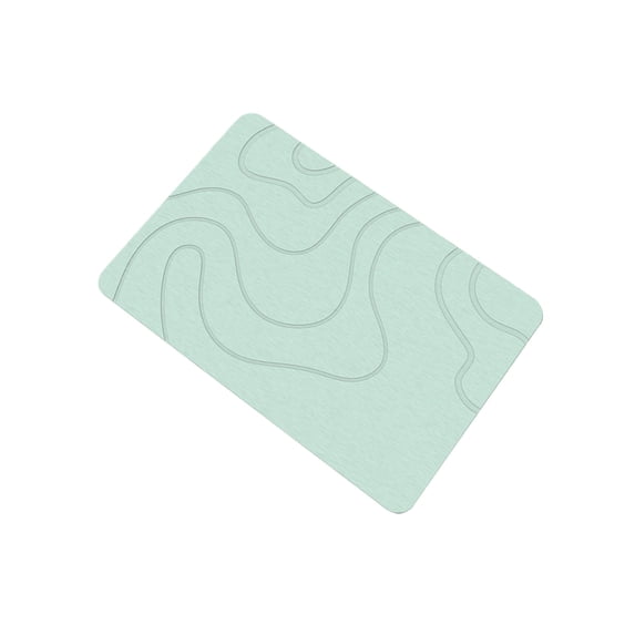 BSMAT Stone Bath Mat Diatomaceous Earth Shower Mat, 24"x16" Extra Thick Ultra Soft Bath Mat, Non-Slip Super Absorbent Diatomite Stone Mats for Bathroom Floor, Quick-Drying Easy to Clean(Mint Green)