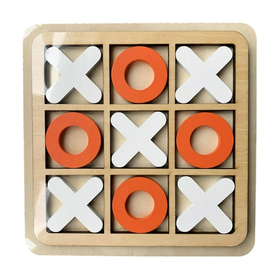 BSMEAN Wooden Xo Triple Tic Tac Toe Board Game, Casual Battle Game, Suitable for Children