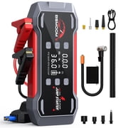 BSMOOM 9000A Car Jump Starter with Air Compressor, 12V Portable Car Battery Jump Box Power Pack with 150PSI Tire Inflator & LCD Display, LED Light, Jumper Cable Up to 10L Gasoline/8L Diesel Engine
