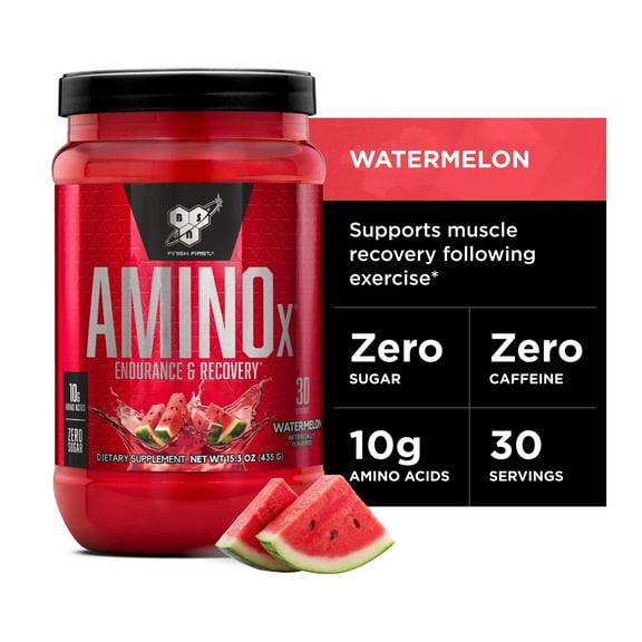BSN Amino X Amino Acids + BCAA Powder, Watermelon, 30 Servings