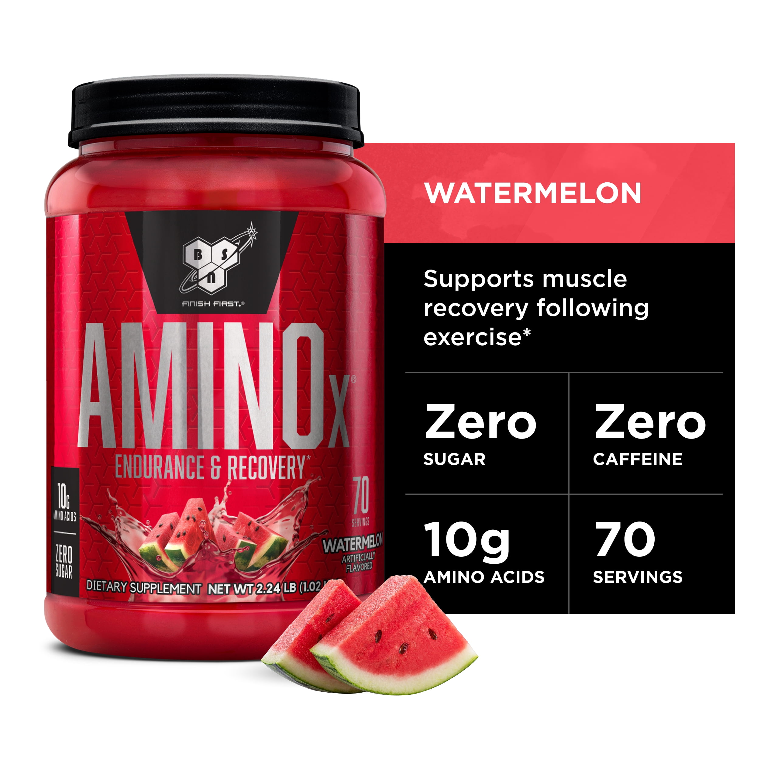 BSN Amino X Flavored BCAA Powder, Watermelon, 70 Servings, Amino