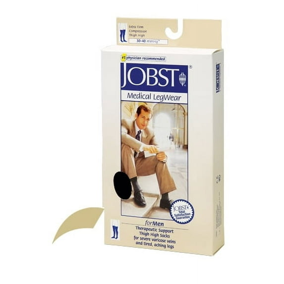BSN Jobst For Men 30-40mm Hg Thigh - Khaki Large