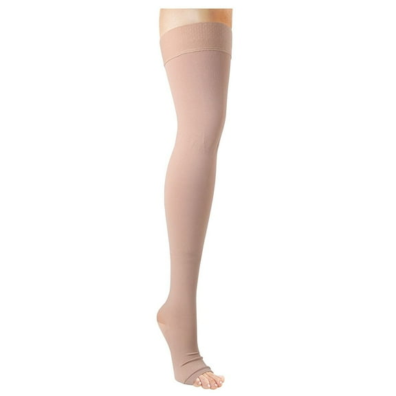 BSN Jobst Unisex Relief Knee-High Moderate Compression Stockings  Open Toe, Medium, Beige 1 Pair