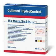 BSN Medical Cutimed HydroControl Hydropolymer Dressing, 15 cm x 15 cm (6 in x 6 in), Box of 5