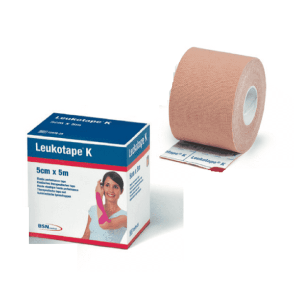 BSN Medical Leukotape K - Kinesiology Therapeutic Adhesive Tape, 2" x 5m Tan, Single Roll