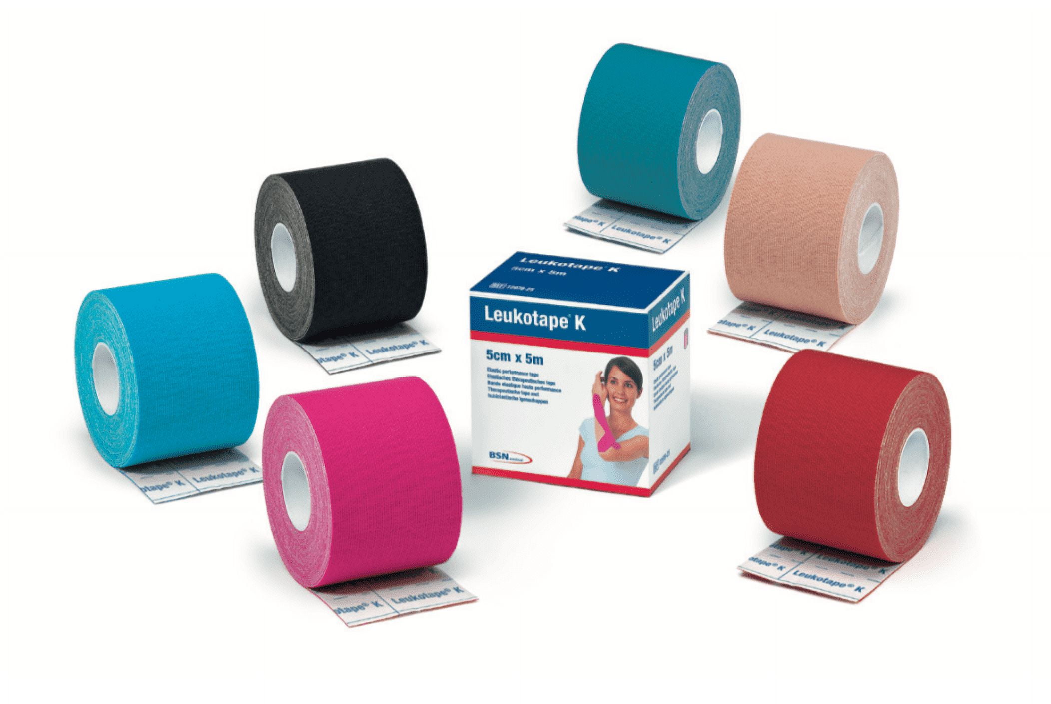 BSN Medical Leukotape K - Kinesiology Therapeutic Adhesive Tape, 3" x 5m Tan, 5 Pack