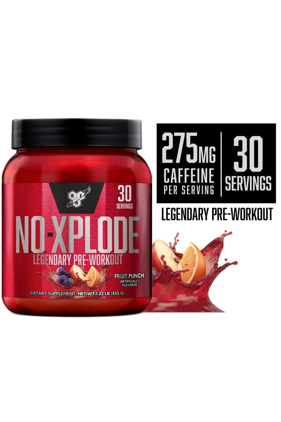 N.O Xplode Pre-Workout Powder, Fruit Punch, 30 servings