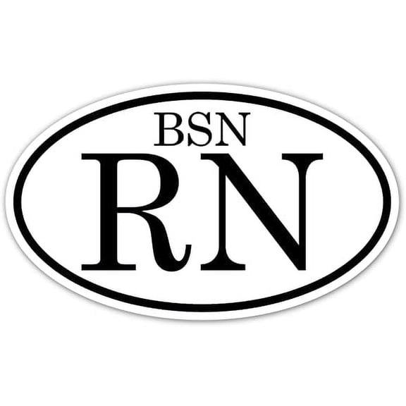 BSN RN Registered Nurse Euro 3M Vinyl Decal Bumper Sticker (Pack of 3) 3x5 inches