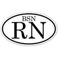 thumbnail image 1 of BSN RN Registered Nurse Euro 3M Vinyl Decal Bumper Sticker (Pack of 5) 3x5 inches, 1 of 3