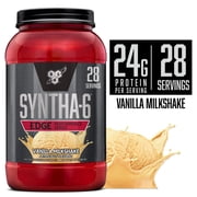 BSN SYNTHA- 6 مسحوق بروتين الحافة ، مسحوق بروتين الفانيليا مع مصل اللبن المتحلل ، كيسين Micellar ، عزل بروتين الحليب ، سكر منخفض ، بروتين 24 جم ، فانيليا ميلك شيك ، 28 حصة