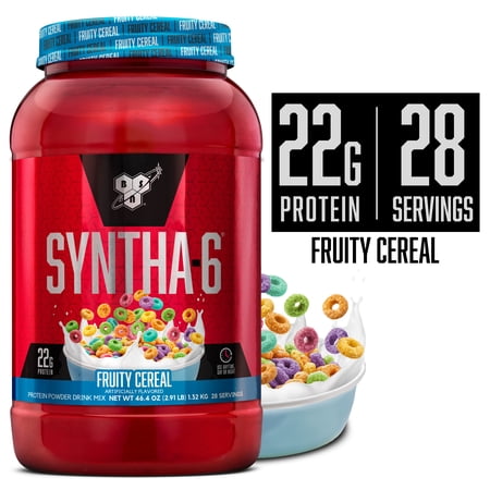BSN SYNTHA-6 Whey Protein Powder with Micellar Casein, Milk Isolate, Fruity Cereal, 28 Servings (Packaging May Vary)