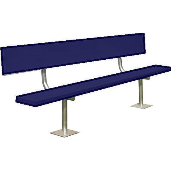 Athletic Connection 15' Navy Surface Mount Bench With Back BEPH15CN