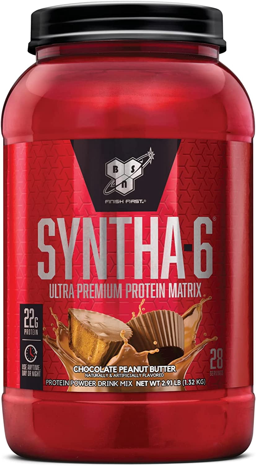 BSN Syntha 6 Protein Powder, Chocolate Peanut Butter Flavor, 2.91
