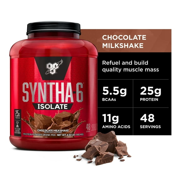 BSN, Syntha-6 Isolate, Chocolate Milkshake, 4.02 lb, 48 Servings