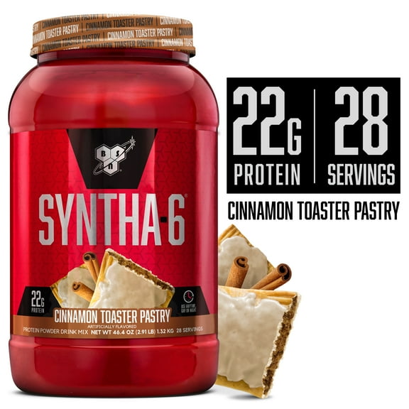 BSN SYNTHA-6 Whey Protein Powder with Micellar Casein, Milk Isolate, Cinnamon Toaster Pastry, 28 Servings (Packaging May Vary)