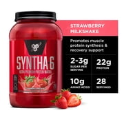 BSN SYNTHA-6 Whey Protein Powder, Strawberry Protein Powder with Micellar Casein, Milk Protein Isolate, Strawberry Milkshake, 28 Servings Packaging May Vary