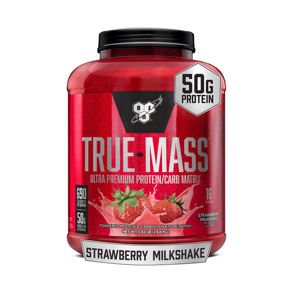 BSN, True-Mass Ultra Premium Protein & Carb Matrix, Strawberry Milkshake, 5.82 lb, 16 Servings