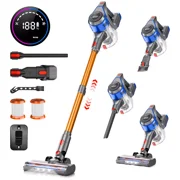 Bsnaw 45KPa Cordless Stick Vacuum Cleaner 45min 2200mAh with Brushless Motor and LED Headlights
