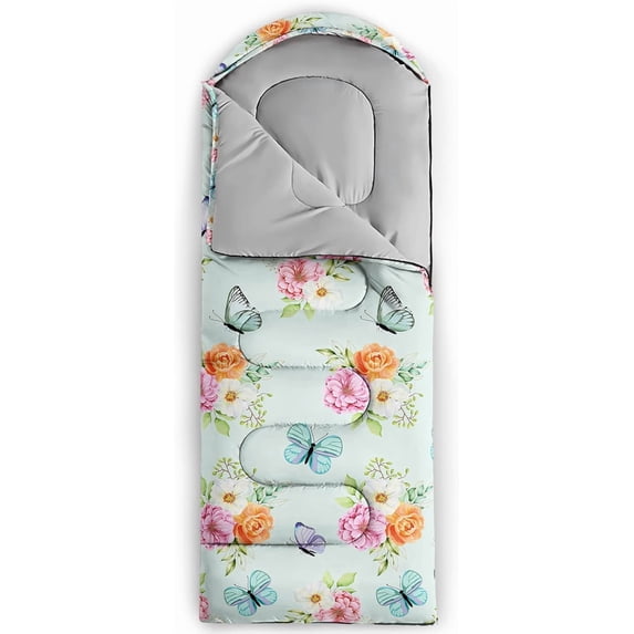 BSNTHO Butterfly Flower Printed Camping Sleeping Bags