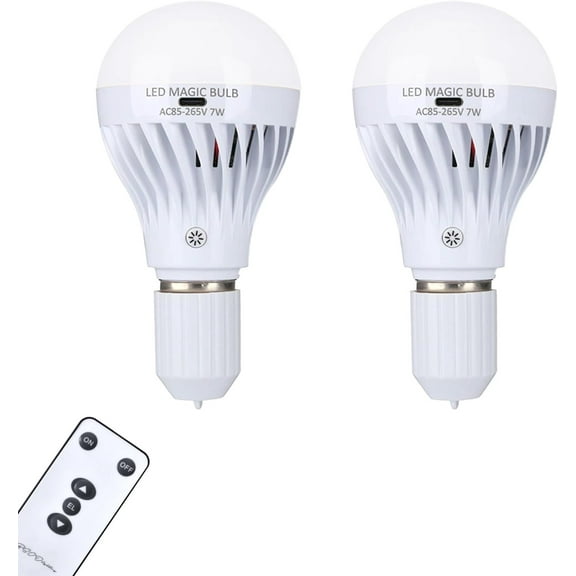 BSOD Upgrade Rechargeable Light Bulbs with Remote, E26 Led Cool Lightbulbs USB Battery Bulbs Emergency Dimmable Ebulbs for Power Outage, Lamp, Home... (USB White 2 Pack)