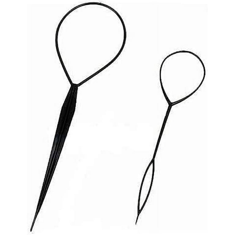 BSORO 2pcs Tail Hair Loop Tool Hair Braiding Tool Hair Tools Hair Twister  Black 