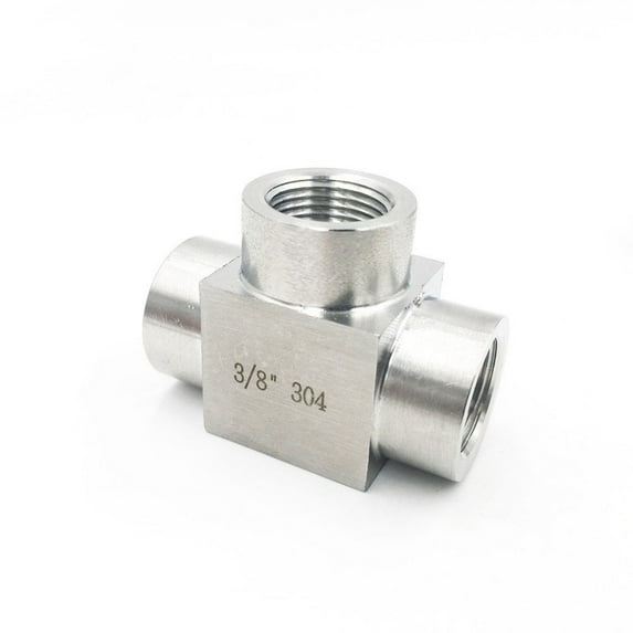 BSP Female Tee Thread 3 Way 304 Stainless Steel Tee Pipe Fitting Connector Adaptor 2pcs SS304 1/8" 1/4" 3/8" 1/2" 3/4"