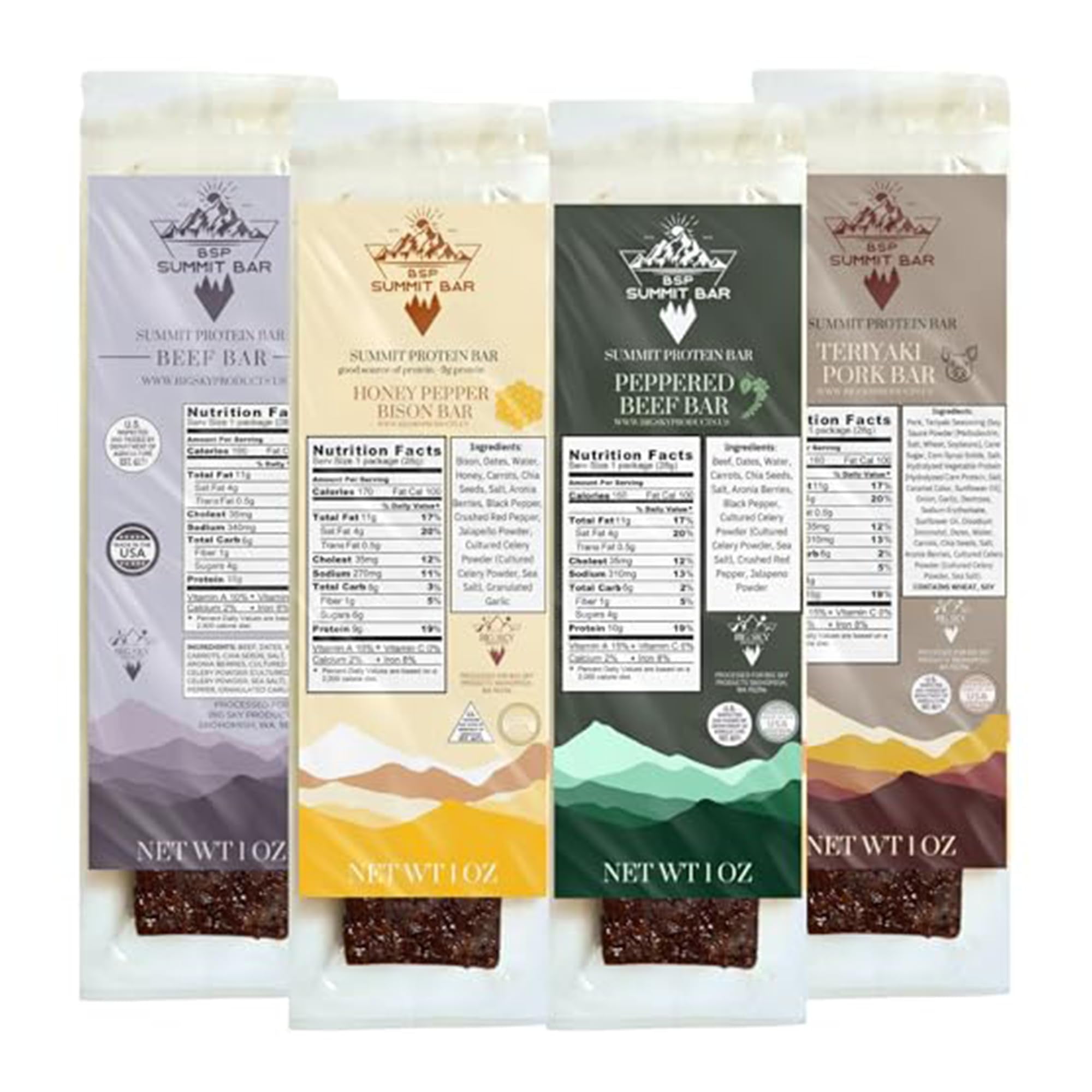 BSP Summit Bar YPF5 High Protein Meat Snacks Variety Beef, Teriyaki