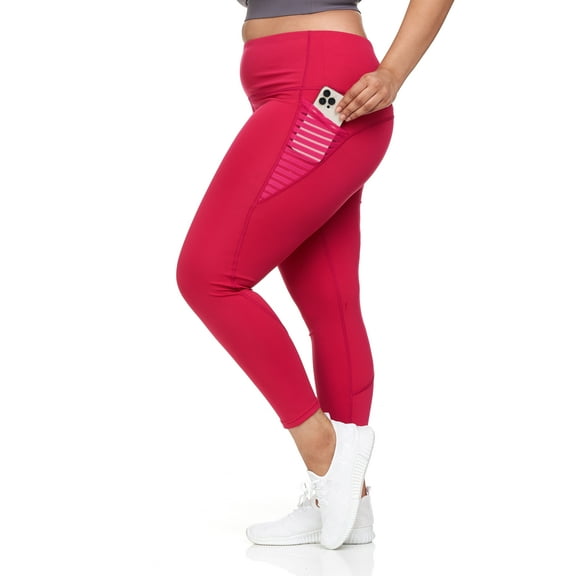 BSP Women's 7/8 Length Leggings with Motto Mesh - Plus size