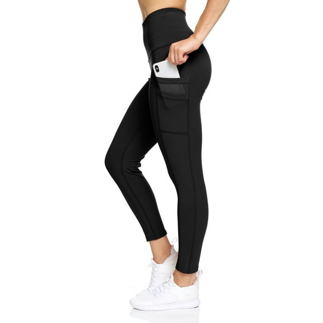BSP Women's Active High Waist 7/8 Legging With Mesh Pockets