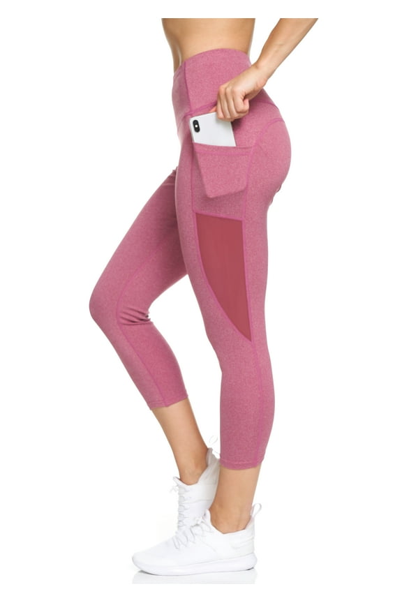 Women's Active High Waist 7/8 Legging With Pockets And Mesh