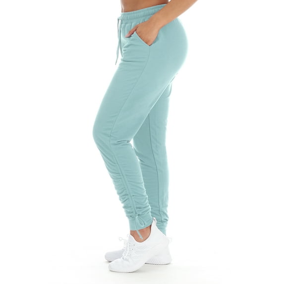 BSP Women's Athleisure Fleece Jogger Sweatpants With Rouching