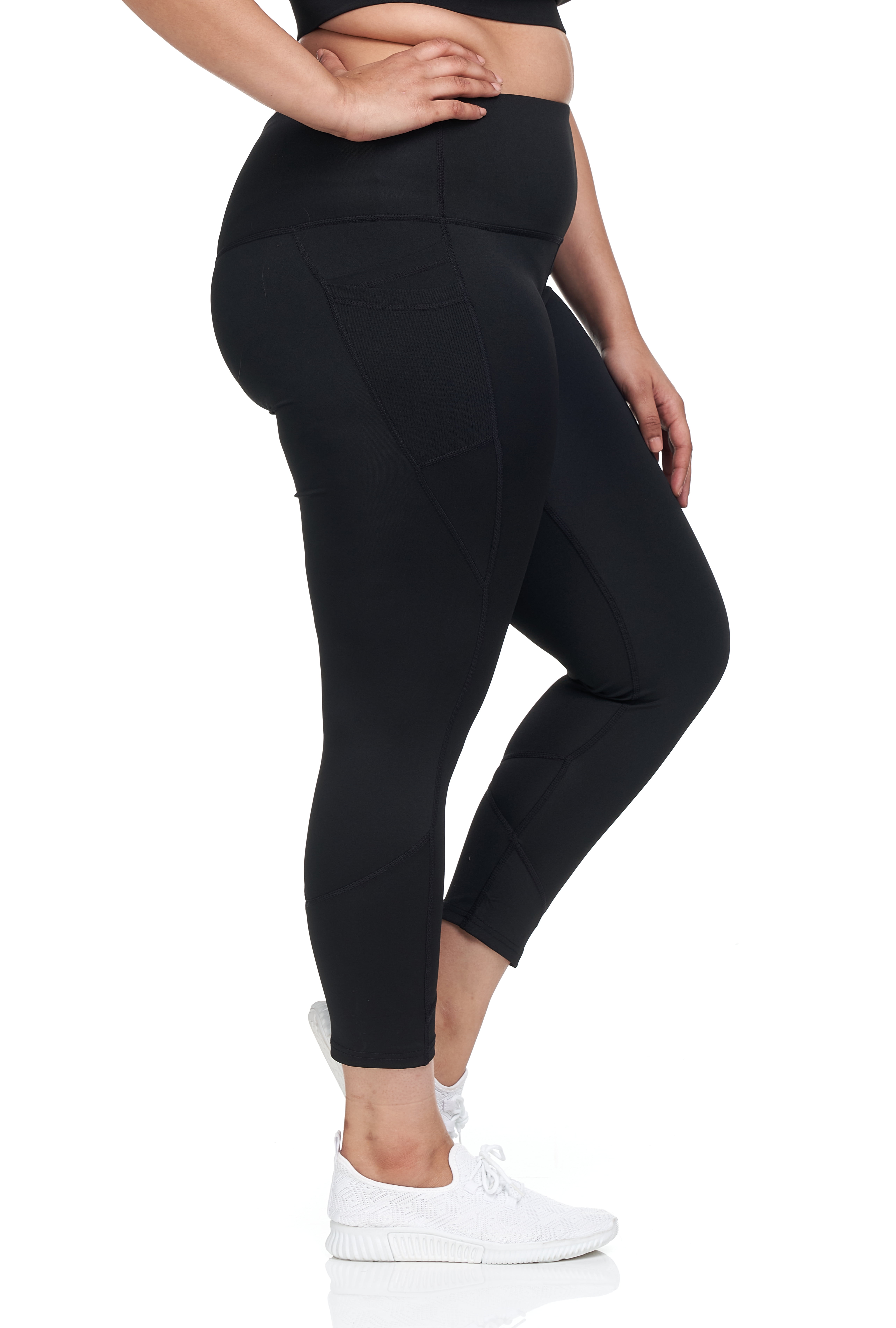 BSP Women's Full Length Legging with Jersey Pocket- Plus Size