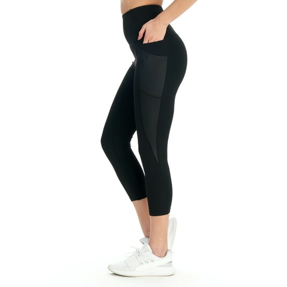 BSP Women's High Rise 7/8 Length Legging With Mesh & Pockets