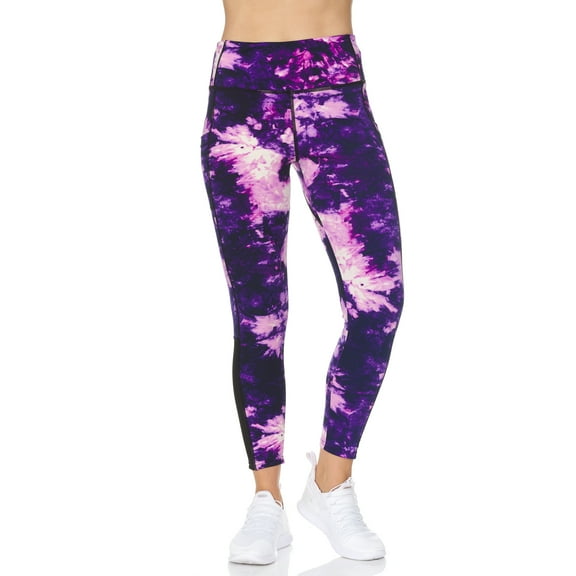 BSP Women's High Waist 7/8 Marble Legging With Pockets & Mesh Panel