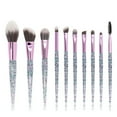 thumbnail image 1 of BSROLUNA 10Pcs Stylish Glitter Handle makeup brushes, Light Green, 1 of 3
