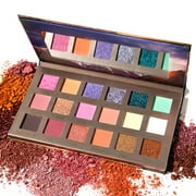BSROLUNA 18 Colors Purple Makeup Eyeshadow Palette Matte Shimmer Glitter Multi-Reflective Shades