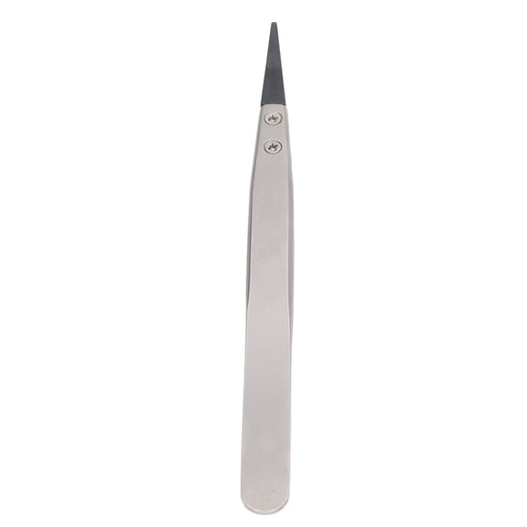 BST-00 Antistatic Tweezers with Interchangeable Carbon Fiber Tips, Stainless Steel Handle for Electronics Repair