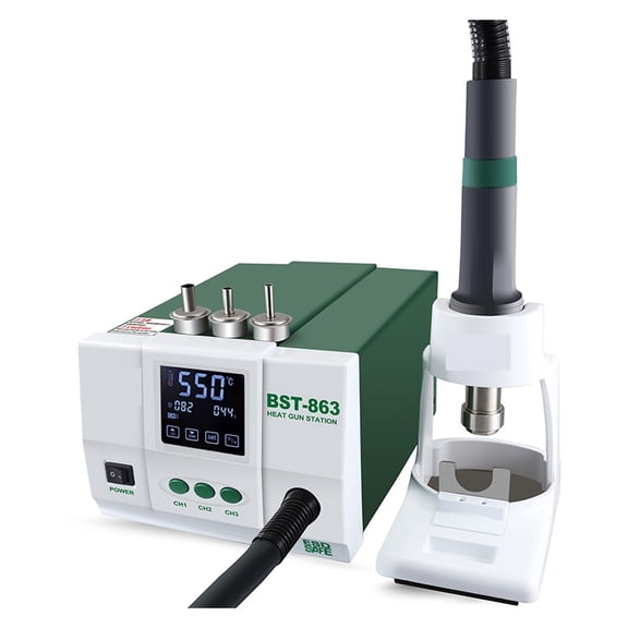 BST-863 Lead-free Hot Air Rework Station Soldering Touch Screen LCD 1200W For Phone CPU PCB Windmill Stand, Hot Air Soldering Station ,Precision Control