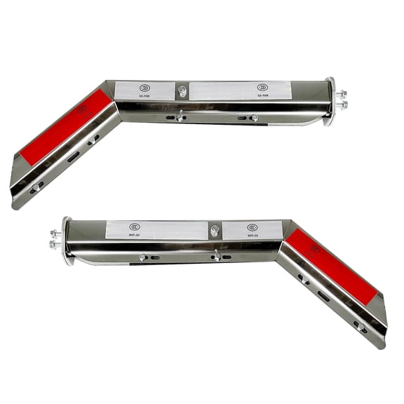 BST BSSP 1-1/8" 1.125" Bolt Spacing 45 Degree Angled Spring Loaded Mud Flap Hanger for Semi Trucks Stainless Angled Spring Loaded Commercial Truck Heavy Duty HD Mudflap Hanger, Right & Left Side